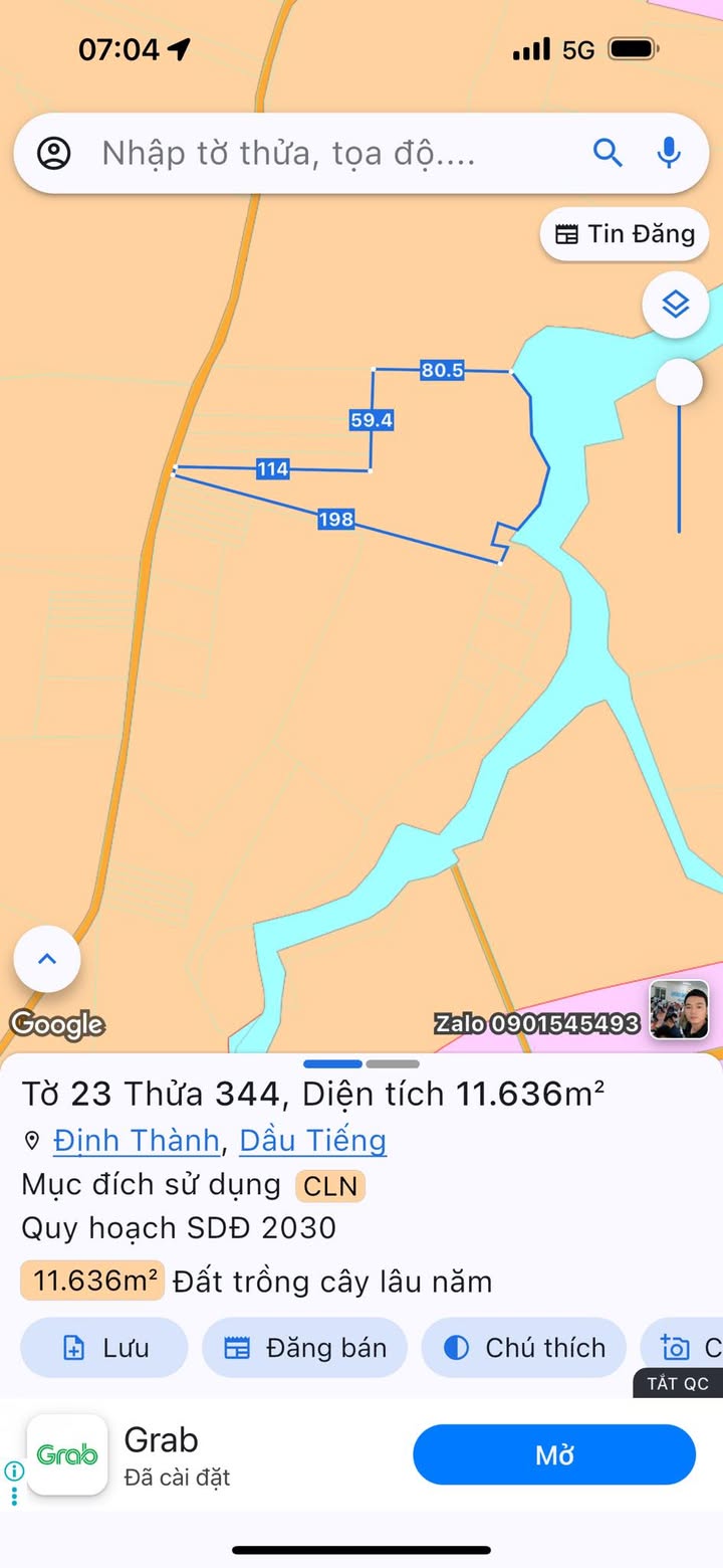 Đất Farm Định Thành Dầu Tiếng 12.000m² giá 4 tỷ - Gần khu du lịch Tha La!