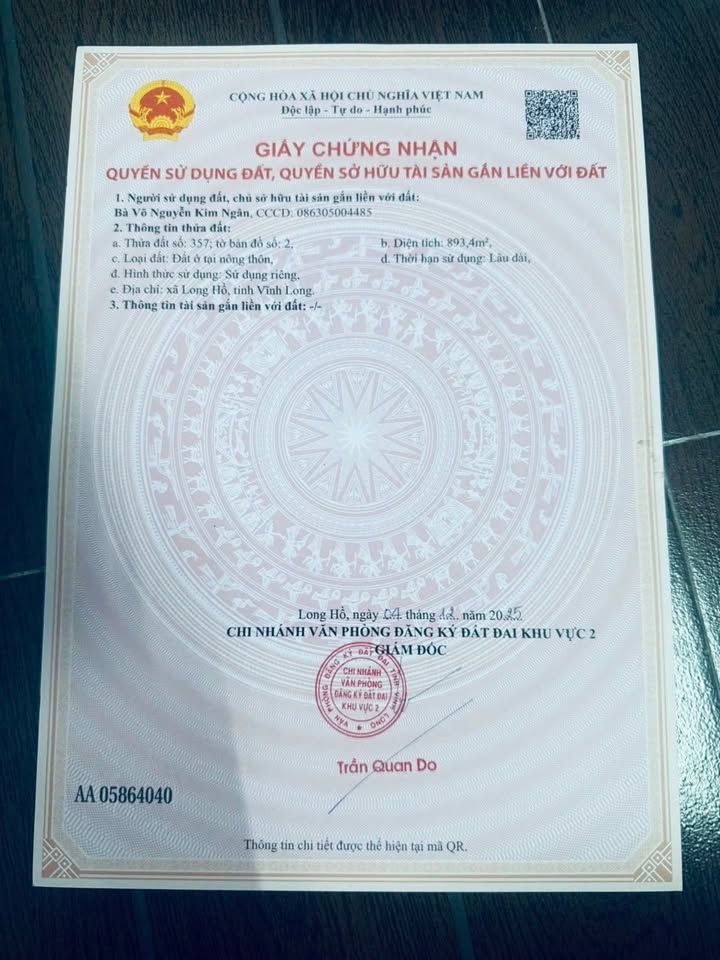 Đất nền đường DH25C, xã Long Hồ, 570m² giá 1.539 tỷ - Vị trí đẹp, đầu tư sinh lời!