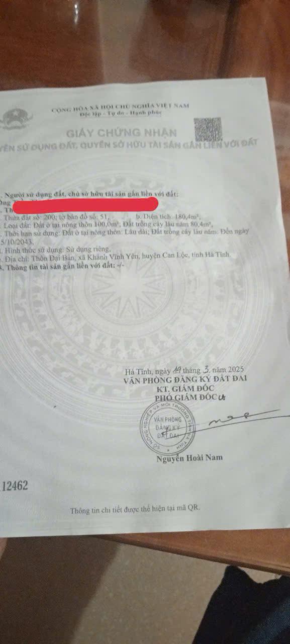 Đất nền Gia Hanh, Can Lộc 180m² giá 850 triệu - Vị trí đắc địa gần chợ và trường học!