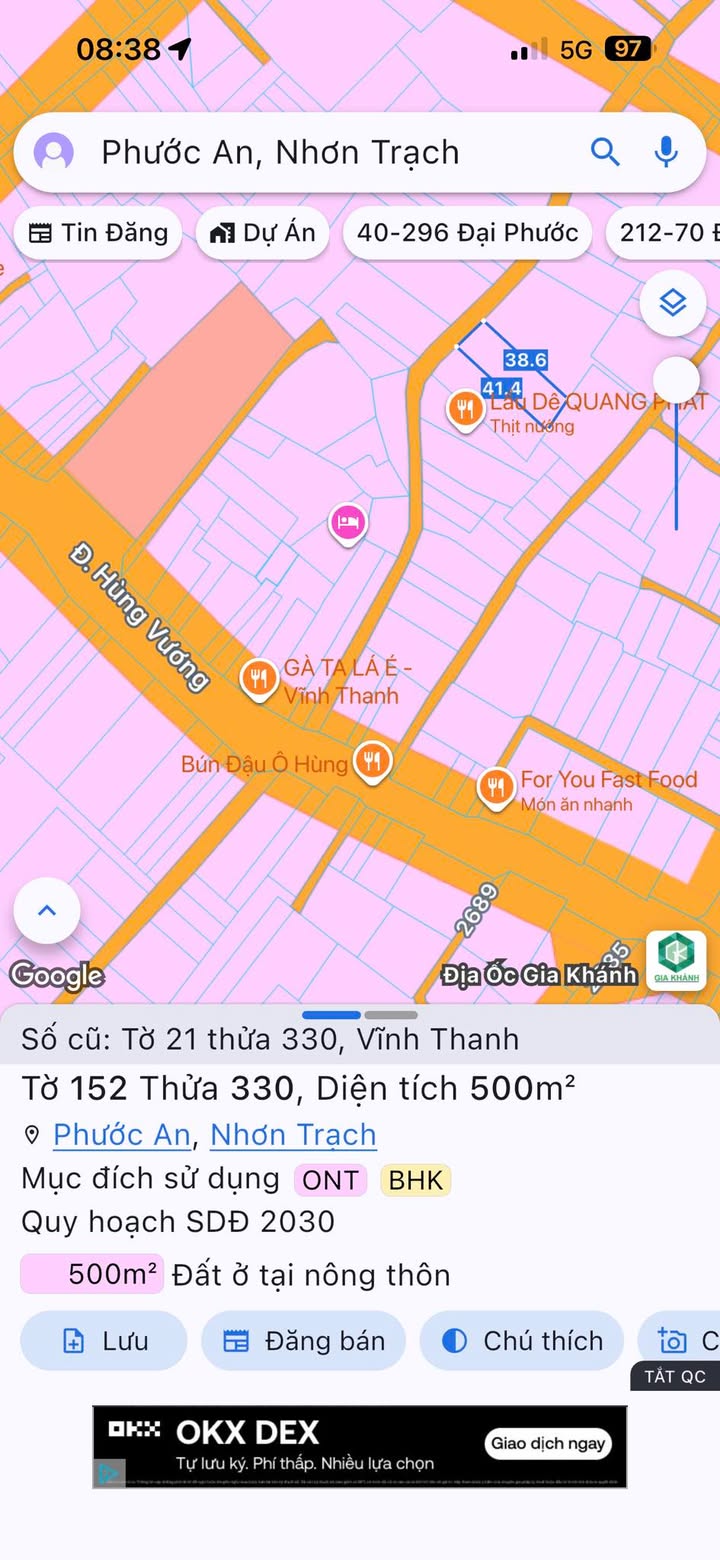 Đất nền Phước An Nhơn Trạch 500m² - Giá tốt, sổ đỏ chính chủ!