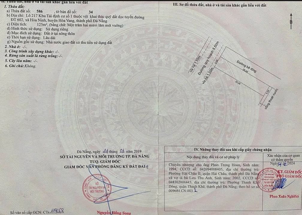 Đất nền 2 mặt tiền Hoà Ninh Đà Nẵng 125m² - Cơ hội đầu tư vàng!