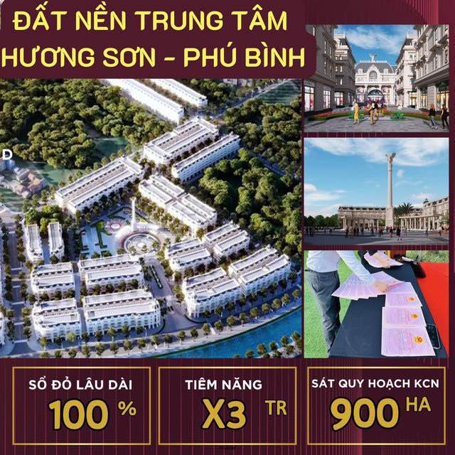 Đất nền KĐT SUN River Hương Sơn 96.000m² - Cơ hội đầu tư sinh lời tại Phú Bình!