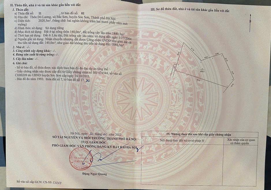 Đất nền 2020m² thôn Đô Lương, xã Trung Giã chỉ 2 triệu/m² - Cơ hội đầu tư hấp dẫn!