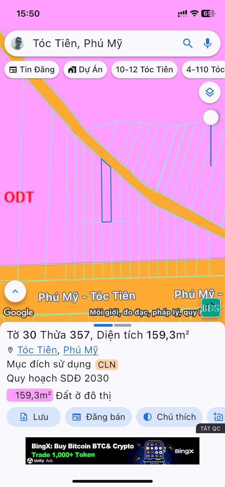 Đất thổ cư Tóc Tiên 150m² giá chỉ 1.35 tỷ - Vị trí tiềm năng sát đường chính!