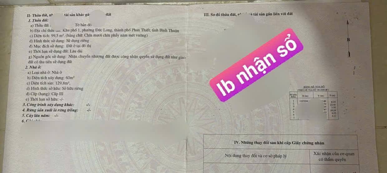 Nhà lầu 2 mặt tiền Trần Hưng Đạo, Phan Thiết 99m² giá 6.2 tỷ - Đầu tư sinh lời ngay!