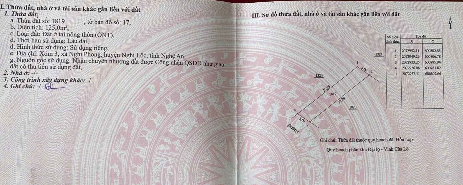 Đất Nền Nghi Phong, Vinh 125m² giá 2 tỷ - Đầu tư sinh lời ngay!