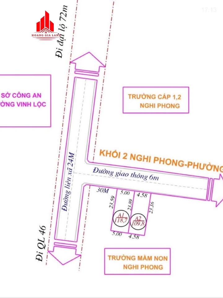Lô đất Nghi Phong - Phường Vinh Lộc 109,8m² giá thỏa thuận - Vị trí đắc địa, tiện ích đầy đủ!