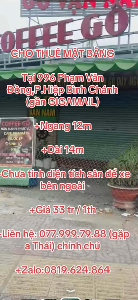 Cho thuê mặt bằng kinh doanh tại Thủ Đức 168m² giá 33 triệu - Chính chủ, vào ở ngay!