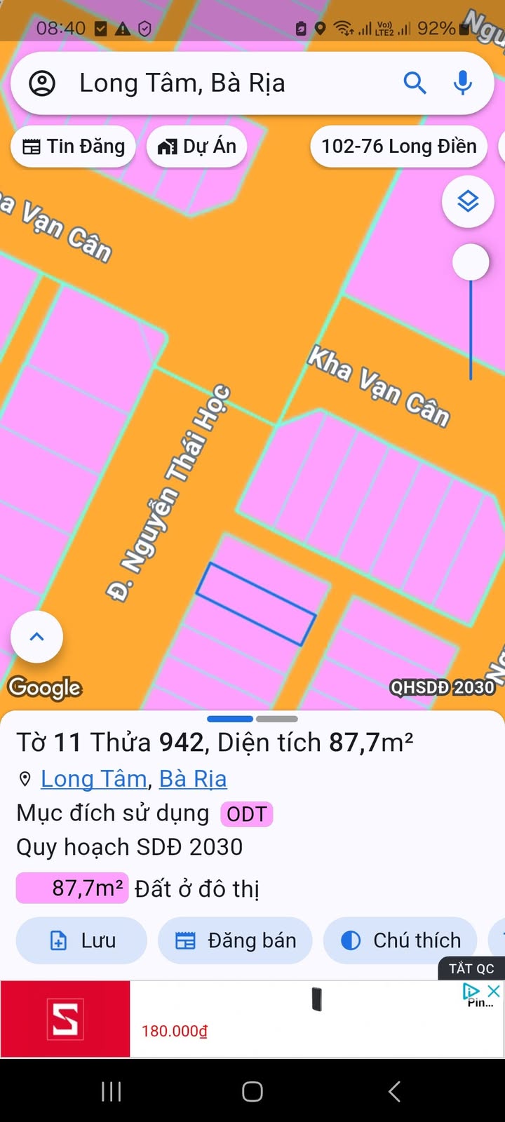 Mặt tiền FrontHouse Nguyễn Thái Học, Bà Rịa 87,5m² giá 2,87 tỷ - Đầu tư sinh lời ngay!