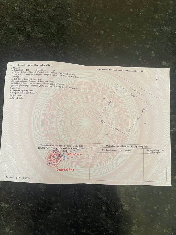 Lô đất thổ cư tại thôn Pleicho, xã Hòa Bình 3.396m² - Đầu tư sinh lời ngay!