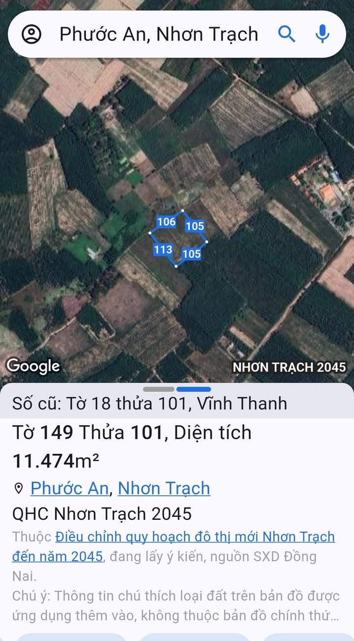 Đất nền Vĩnh Thanh Nhơn Trạch 10.000m² giá 1.55 tỷ - Đầu tư sinh lời ngay!