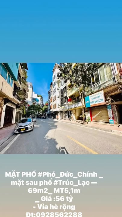 Nhà mặt phố Phó Đức Chính, Ba Đình 69m² giá 56 tỷ - Vỉa hè rộng, kinh doanh thuận lợi!