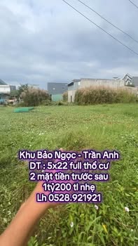 Đất nền Bảo Ngọc Trần Anh 110m² giá 1.2 tỷ - Đầu tư sinh lời ngay!