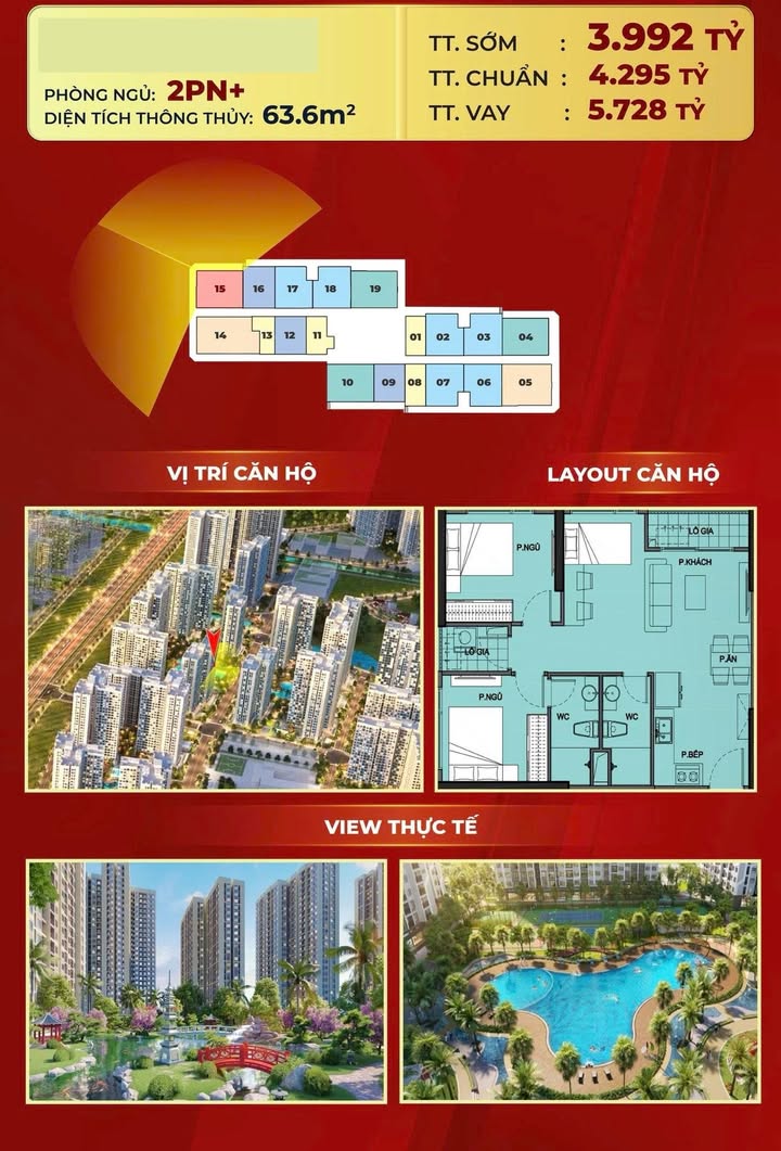 Căn hộ 2PN Origami Thủ Đức 70m² giá 3.9 tỷ - View hồ cá koi tuyệt đẹp!