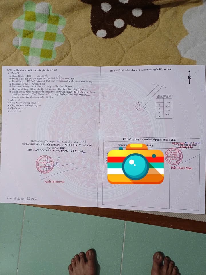 Đất nền khu dân cư Đất Đỏ 216m² giá 1.25 tỷ - Đường ô tô đi vi vu!