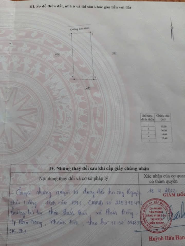 Đất thổ cư Suối Hiệp 266m² giá 1,3 tỷ - Cơ hội đầu tư tuyệt vời!