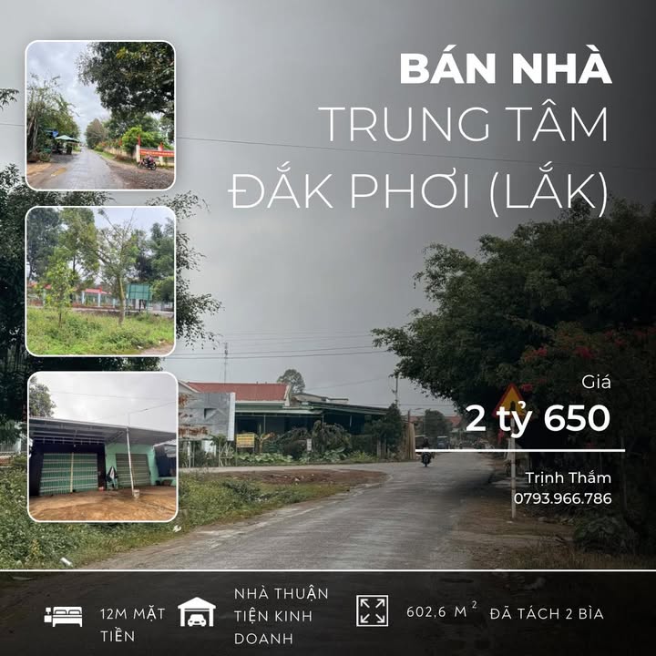 Đất Bán Trung Tâm Đắk Phơi Lắk 602m² giá 2.65 tỷ - Tiềm năng kinh doanh lớn!