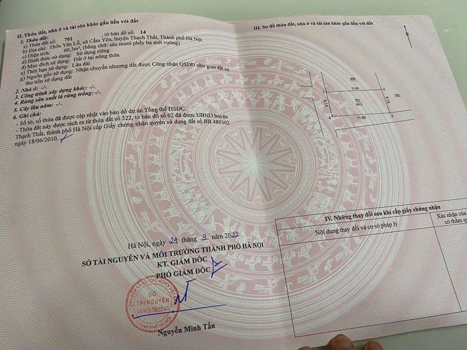 Đất nền Cẩm Yên Thạch Thất 60m² giá thỏa thuận - Lô góc đẹp, gần chợ!