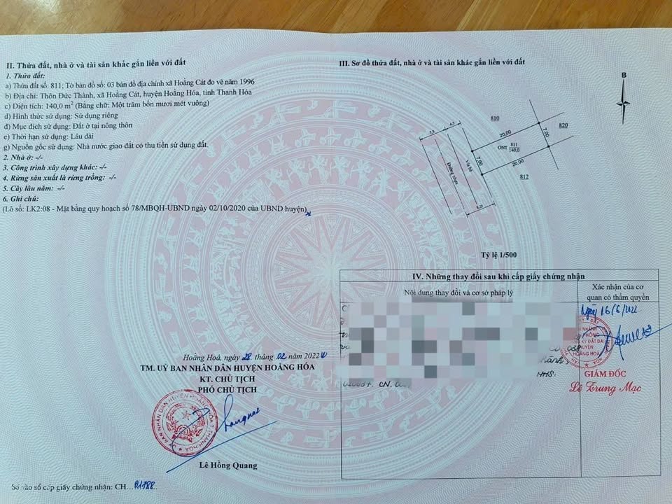 Đất nền Hoằng Sơn 140m² giá thỏa thuận - Cơ hội đầu tư hấp dẫn!