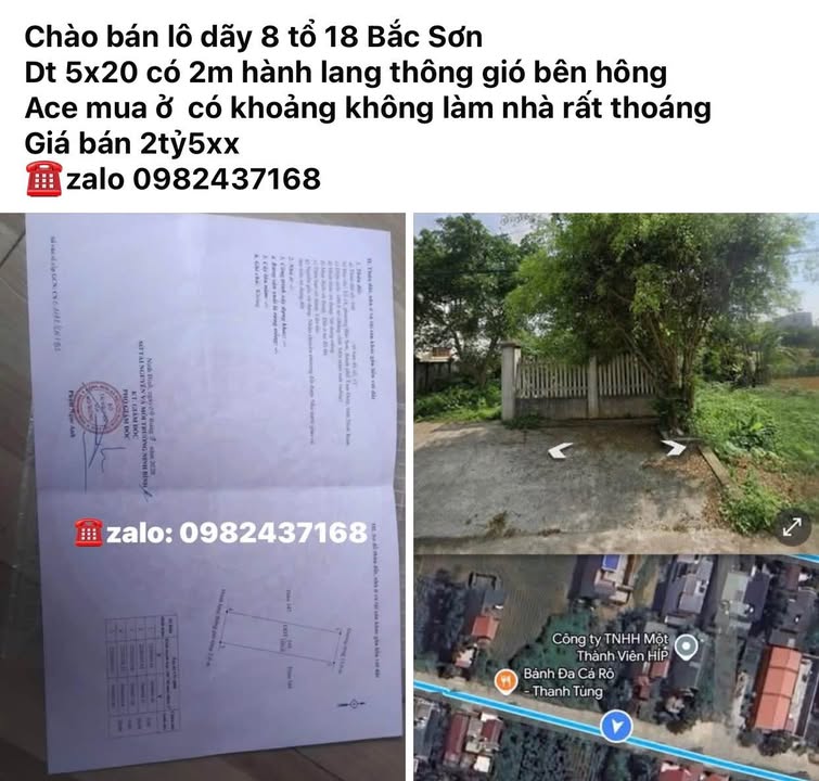 Đất thổ cư tổ 18 Bắc Sơn 100m² giá 2.5 tỷ - Cơ hội đầu tư tuyệt vời!