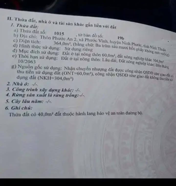 Đất thổ cư Phước An 2, Ninh Phước 364m² giá 430 triệu - Sổ đỏ chính chủ!