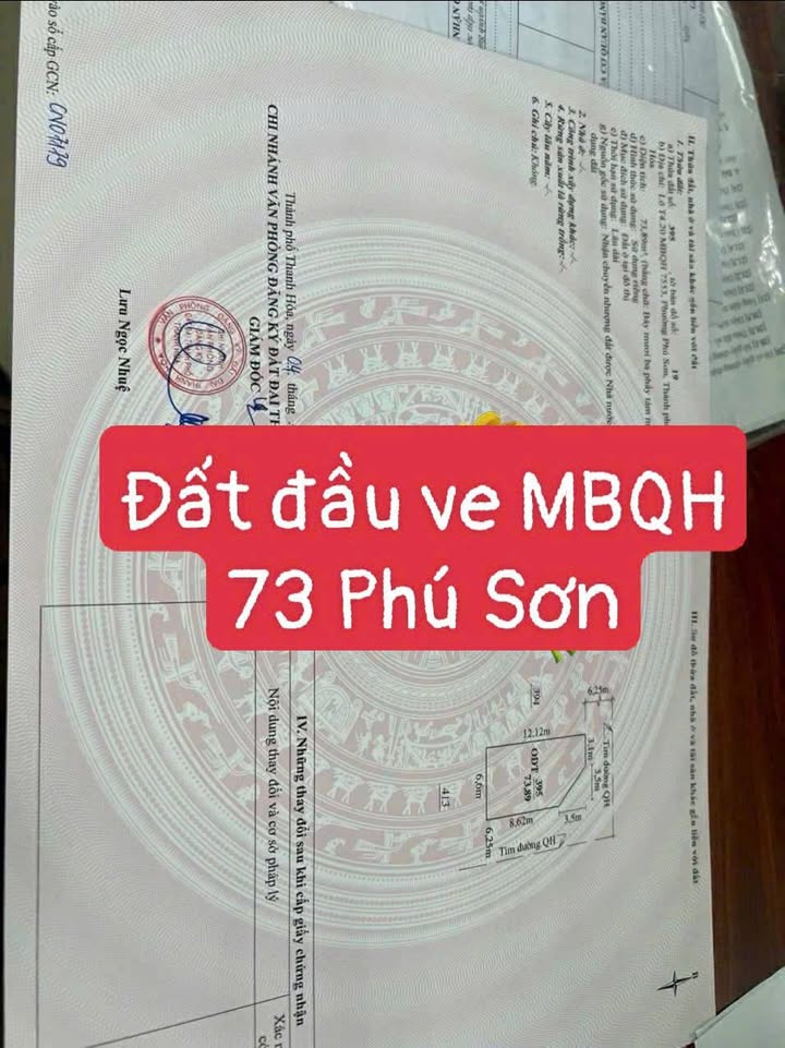 Đất nền Phú Sơn, Thanh Hóa 73m² giá 3.7 tỷ - Hướng Đông Bắc, sổ hồng chính chủ!