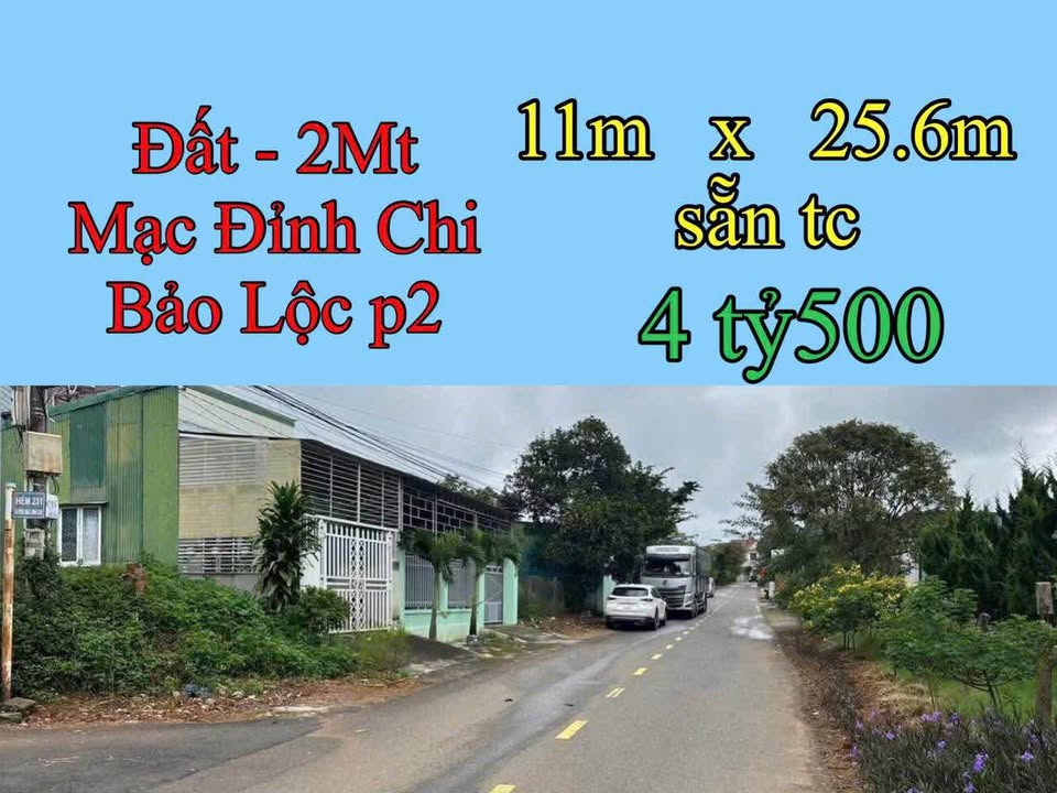 Đất nền 2 mặt tiền Mạc Đỉnh Chi Bảo Lộc 171.6m² giá 4.5 tỷ - Cơ hội đầu tư tốt!