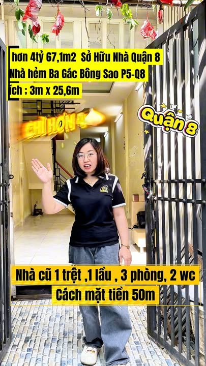 Nhà bán Quận 8, 67m² giá 4.88 tỷ - Hẻm Ba Gác an ninh, tiện ích đầy đủ!