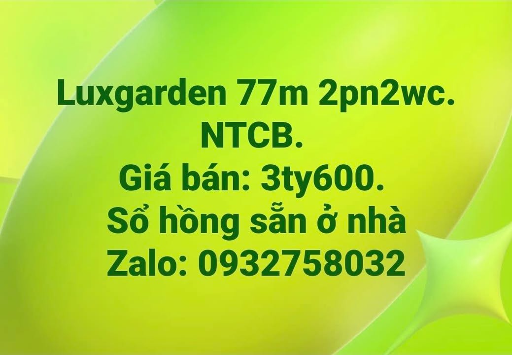 Căn hộ Luxgarden Quận 7 77m² giá 3.6 tỷ - Sổ hồng chính chủ, xem nhà ngay!