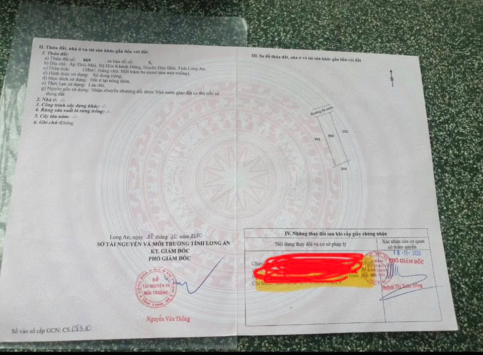 Đất nền Đá Xanh, Hòa Khánh Đông, Đức Hòa 132m² giá chỉ 800 triệu - Cơ hội đầu tư hấp dẫn!