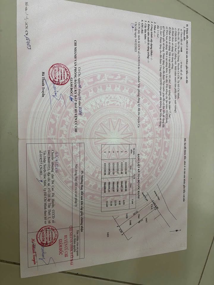 Đất nền Tân Phú Trung 122m² giá 2.6 tỷ - Mặt tiền đường Hồ Văn Tắng