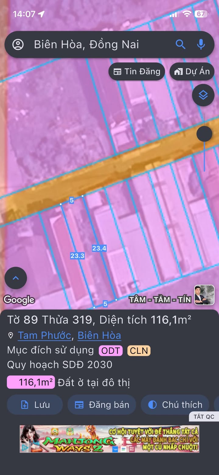 Đất thổ cư tại Tam Phước, Biên Hòa 115m² chỉ 1.2 tỷ - Cơ hội đầu tư tuyệt vời!