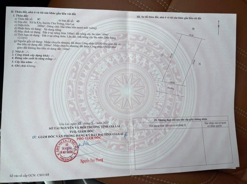 Đất nền xã Ia Kly Chư Prông 240m² giá 500 triệu - Sổ đỏ chính chủ!