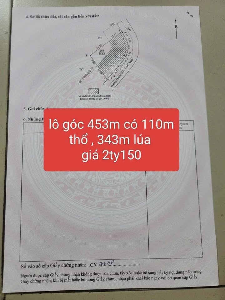 Đất nền Long Hiệp, Bến Lức 453m² giá 2.15 tỷ - Đầu tư sinh lời, vị trí tiềm năng!