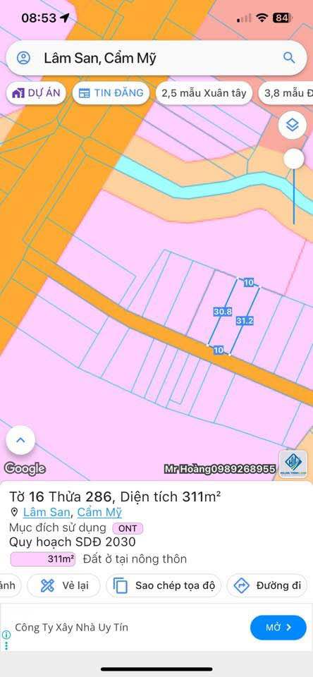 Đất thổ cư Lâm San 311m² giá chỉ 1.1 tỷ - Cơ hội đầu tư tuyệt vời!