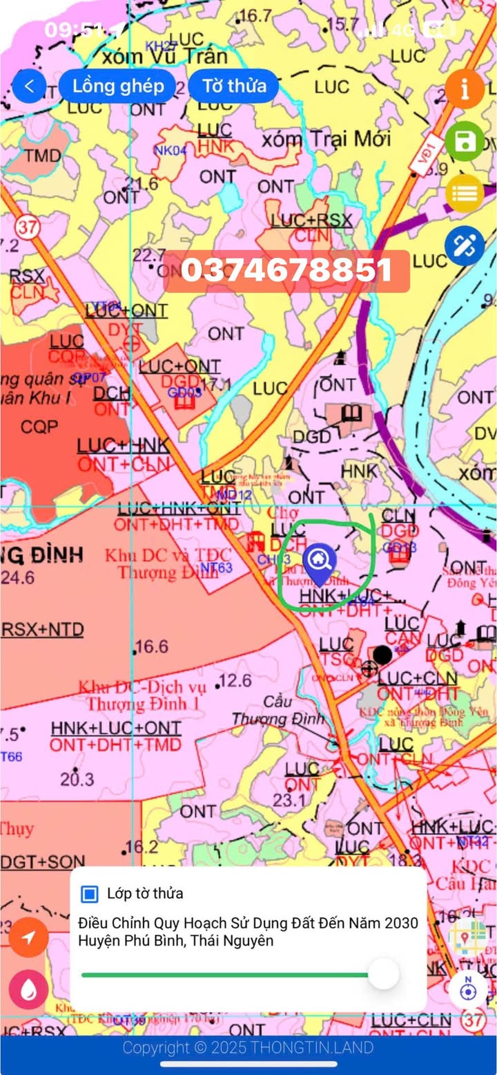 Đất thổ cư 320m² Thượng Đình, Phú Bình - Giá chỉ 900 triệu!