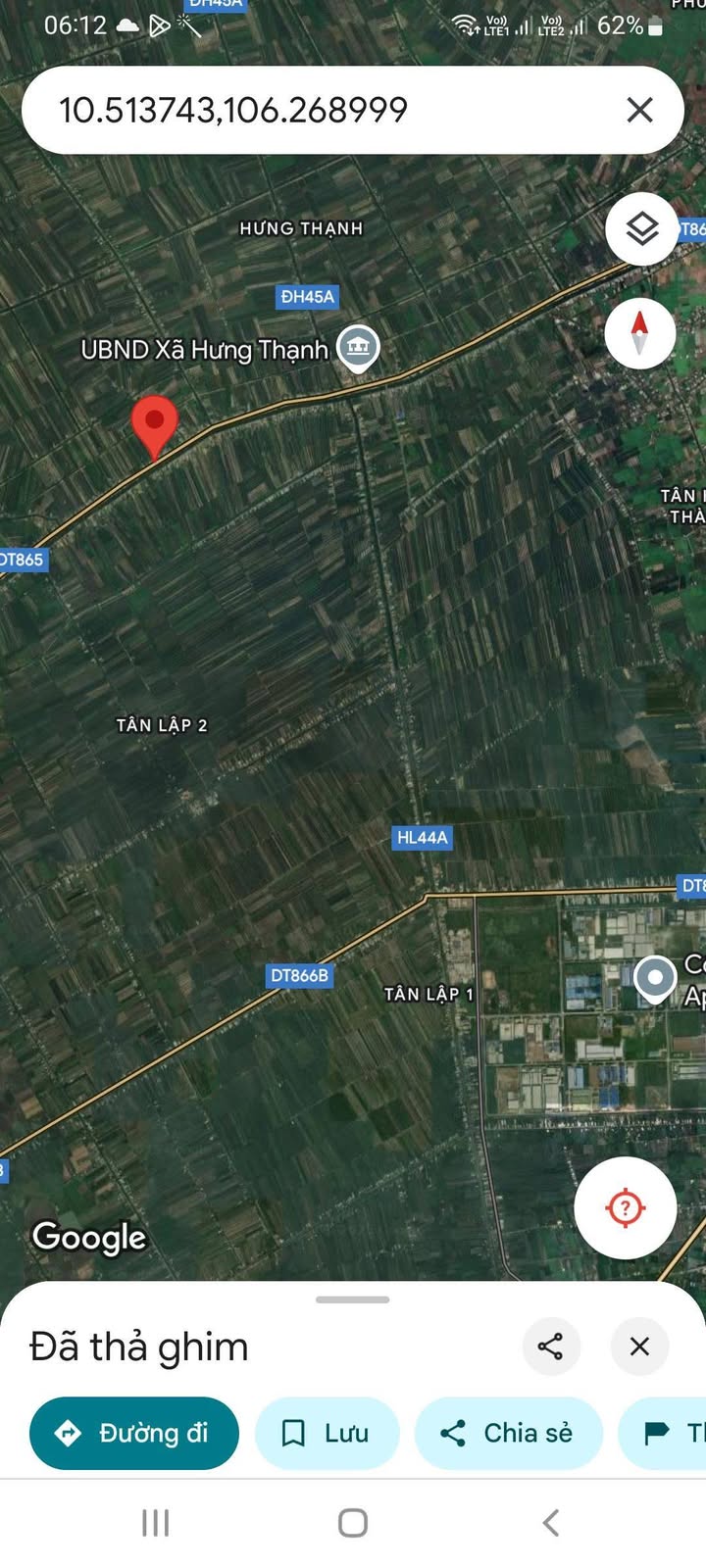 Đất nền mặt tiền đường 865, xã Hưng Thạnh, 4000m² - Cơ hội đầu tư tuyệt vời!