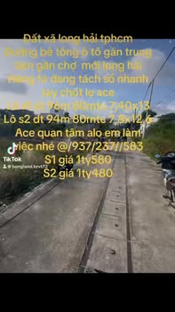 Đất nền xã Long Hải 96m² giá 1.58 tỷ - Sổ đỏ chính chủ, vị trí đẹp!