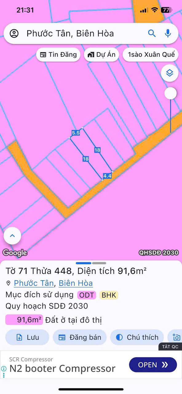 Đất thổ cư Phước Tân 86m² giá chỉ 1.5 tỷ - Sổ đỏ chính chủ, thuận tiện xây dựng!