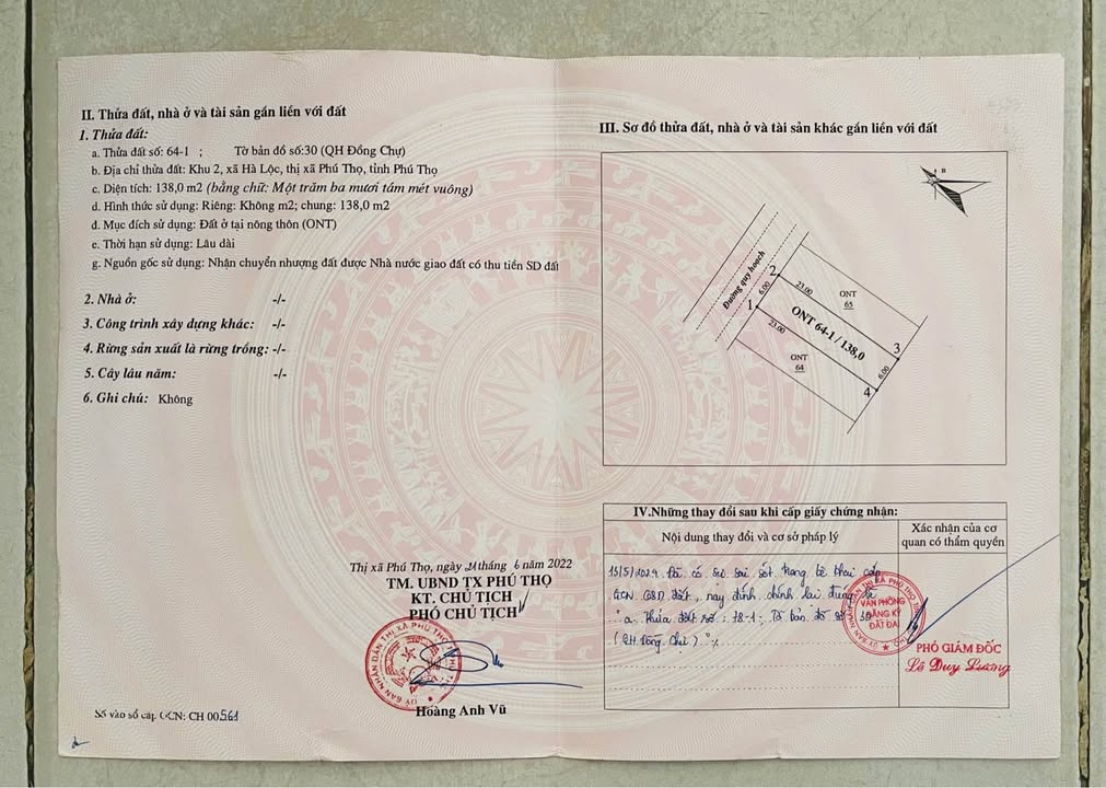 Đất nền chính chủ khu phố 2, phường Hà Lộc, 138m² giá 2 tỷ - Đầu tư sinh lời hấp dẫn!