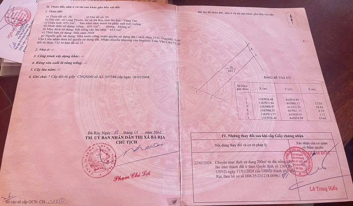 Đất nền Long Phước Bà Rịa - Vũng Tàu 653m² giá 3 tỷ - Cơ hội đầu tư sinh lời!