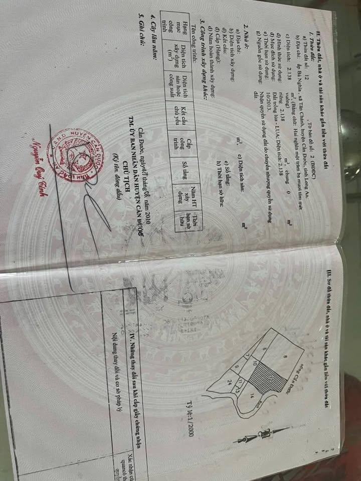 Đất nền Tân Chánh, Cần Đước 2000m² giá 400 triệu - Cơ hội đầu tư tuyệt vời!