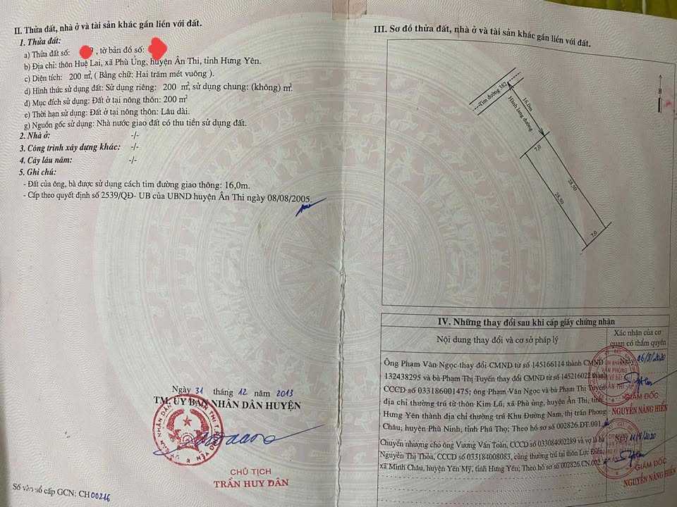 Đất mặt tiền đường tỉnh Huệ Lai, Phù Ủng, 200m² - Thích hợp kinh doanh!