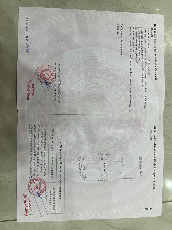 Đất đẹp tại Tổ Dân Phố Hoà Nhất, An Dương, Hải Phòng 120m² - Giá cực tốt chỉ 3.6 tỷ!