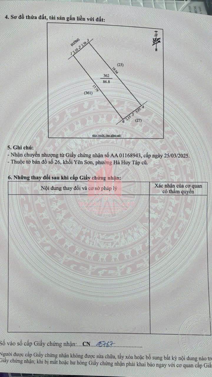 Đất nền phường Hà Huy Tập 86.8m² giá thỏa thuận - Vị trí trung tâm thuận lợi