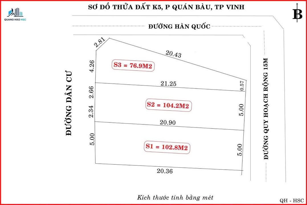 Lô đất đẹp tại khu phố 5, phường Quán Bàu, TP Vinh 283.9m² - Tiềm năng kinh doanh cao!