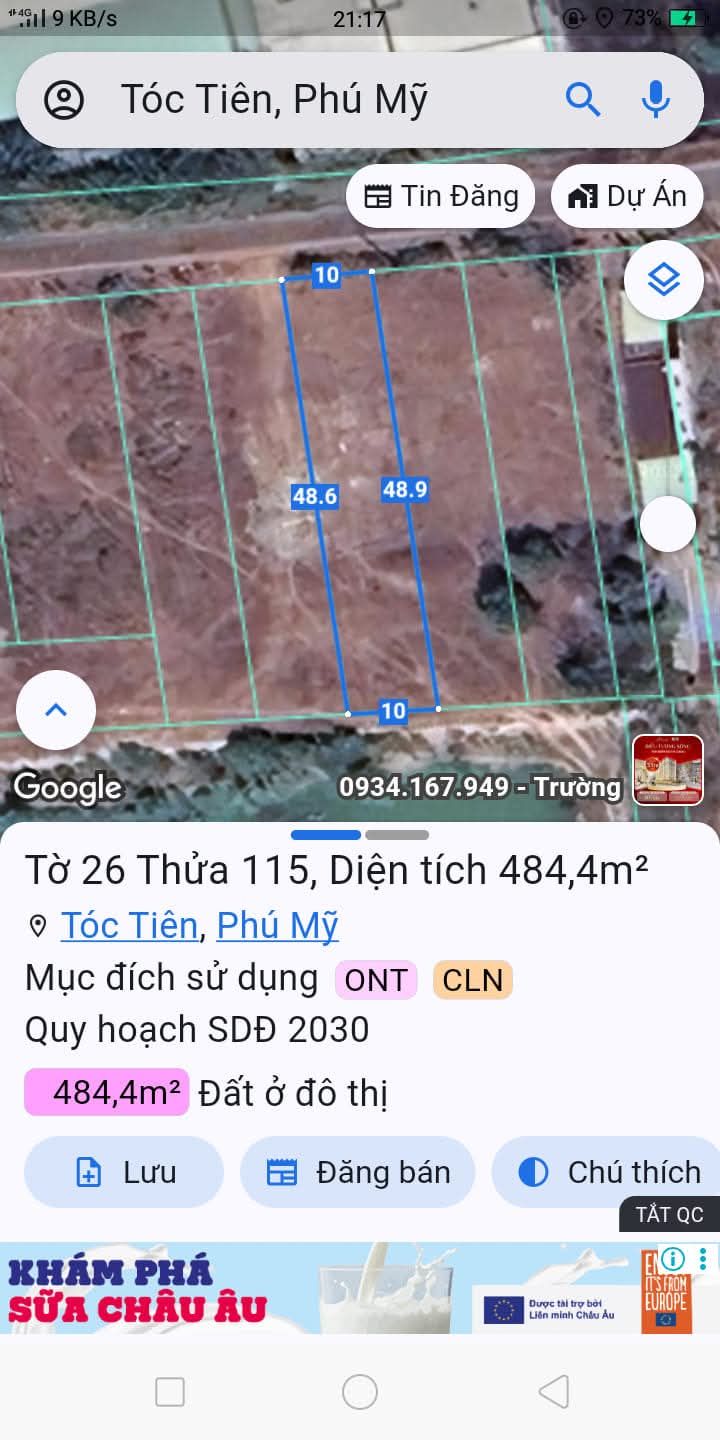 Đất nền ấp 2 xã Tóc Tiên, TP Phú Mỹ 494m² giá 2.5 tỷ - Cơ hội đầu tư hiếm có!