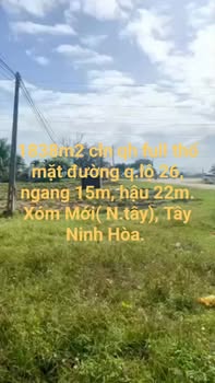 Đất thổ cư mặt đường Quốc lộ 26, Tây Ninh Hòa 1838m² - Cơ hội đầu tư hấp dẫn!