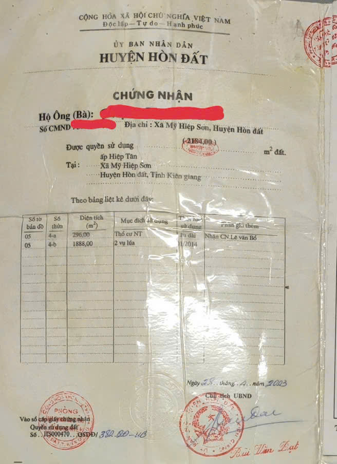 Đất chính chủ Hòn Đất Kiên Giang 296m² - Mặt tiền 26m ngay sông