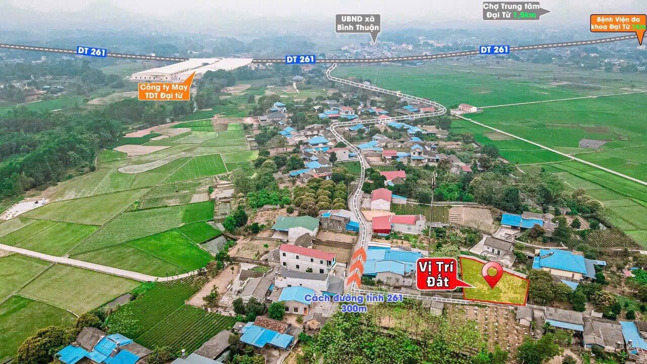 Đất nền xã Bình Thuận, huyện Đại Từ 575m² giá 1.9 tỷ - Sổ đỏ chính chủ!